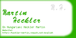 martin heckler business card